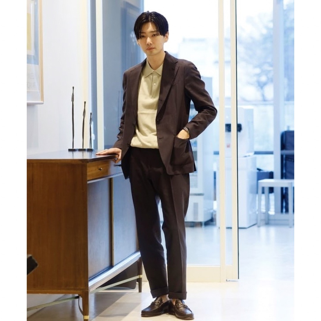 LARDINI - ▪️ LARDINI navy×brown ソラーロ セットアップ スーツの