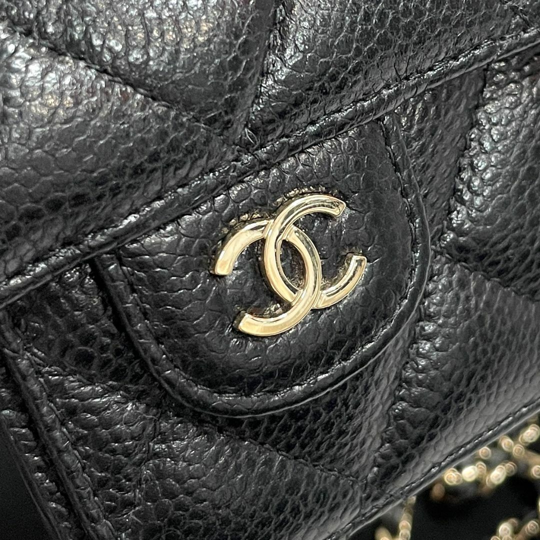 新作】 CHANEL シャネル キャビアスキン マトラッセ iPhoneケース-