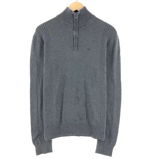 カルバンクライン(Calvin Klein)の古着 カルバンクライン Calvin klein リブ編み ハーフジップセーター メンズL /eaa373401(ニット/セーター)