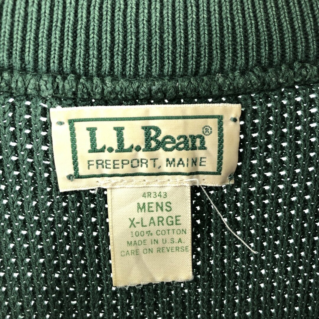 80年代 エルエルビーン L.L.Bean リブ編み コットンニットハーフボタンセーター USA製 メンズXL ヴィンテージ /eaa373404 2