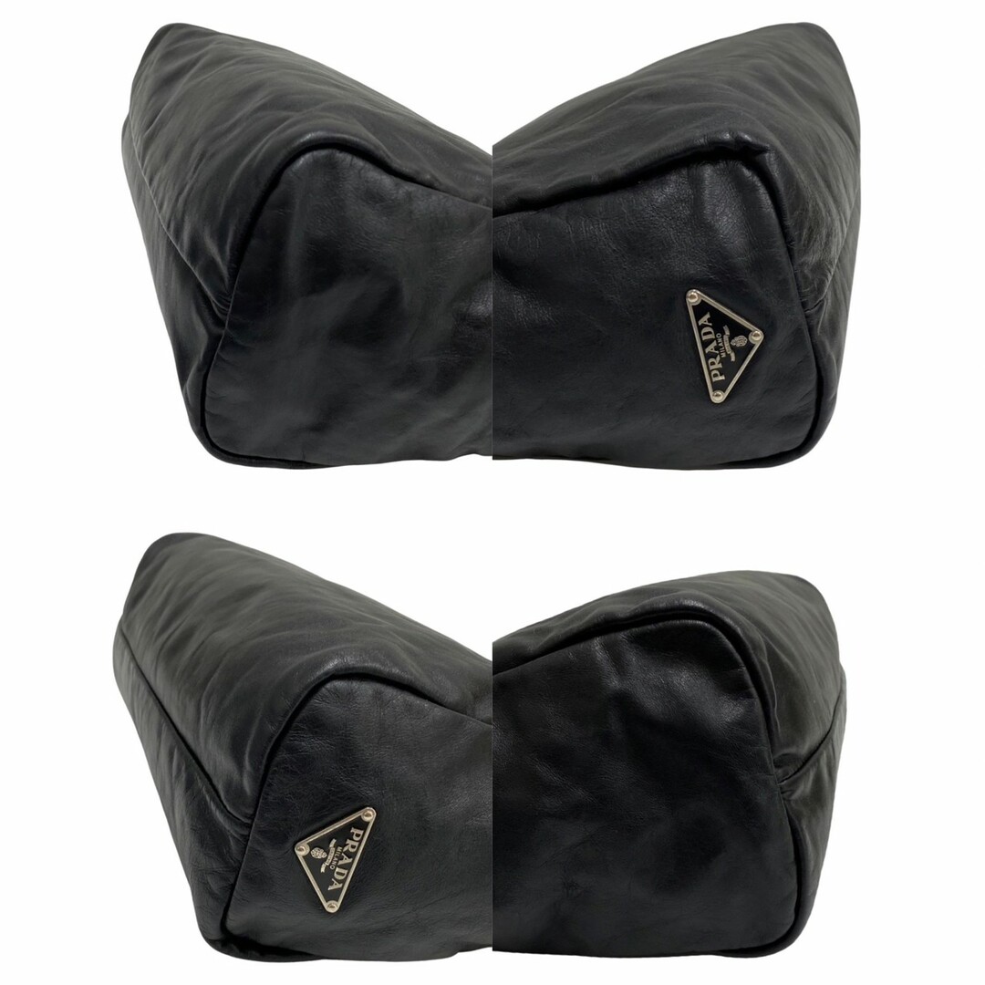 PRADA - 極 美品 希少品 PRADA プラダ 三角ロゴ 金具 ナッパレザー 本