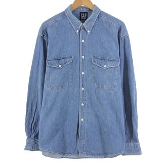 ギャップ(GAP)の古着 90年代 ギャップ GAP 長袖 ボタンダウンデニムシャツ メンズL ヴィンテージ /eaa373721(シャツ)