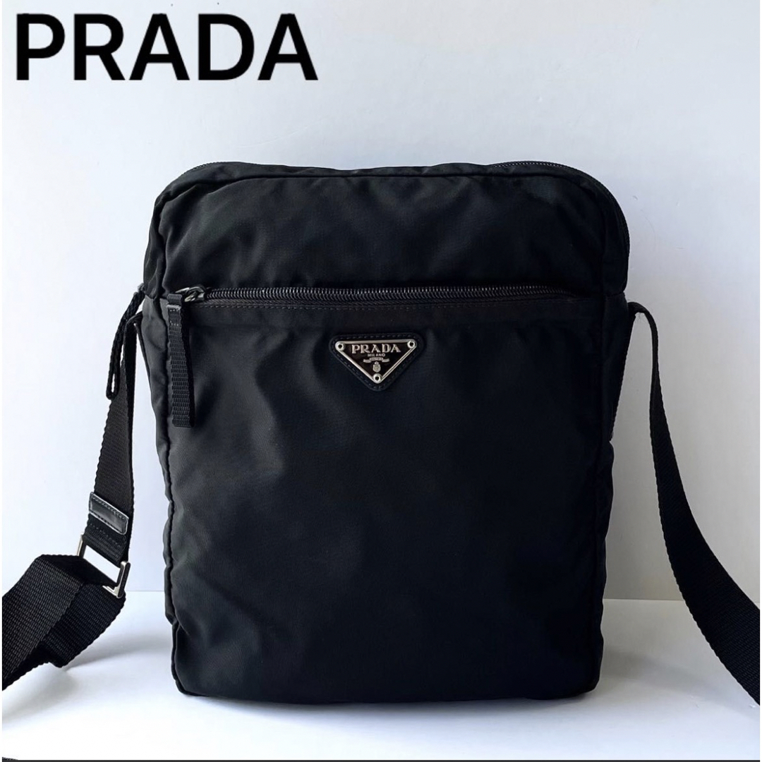 【極美品】PRADA プラダ メッセンジャー バッグ ショルダー バック 白タグ