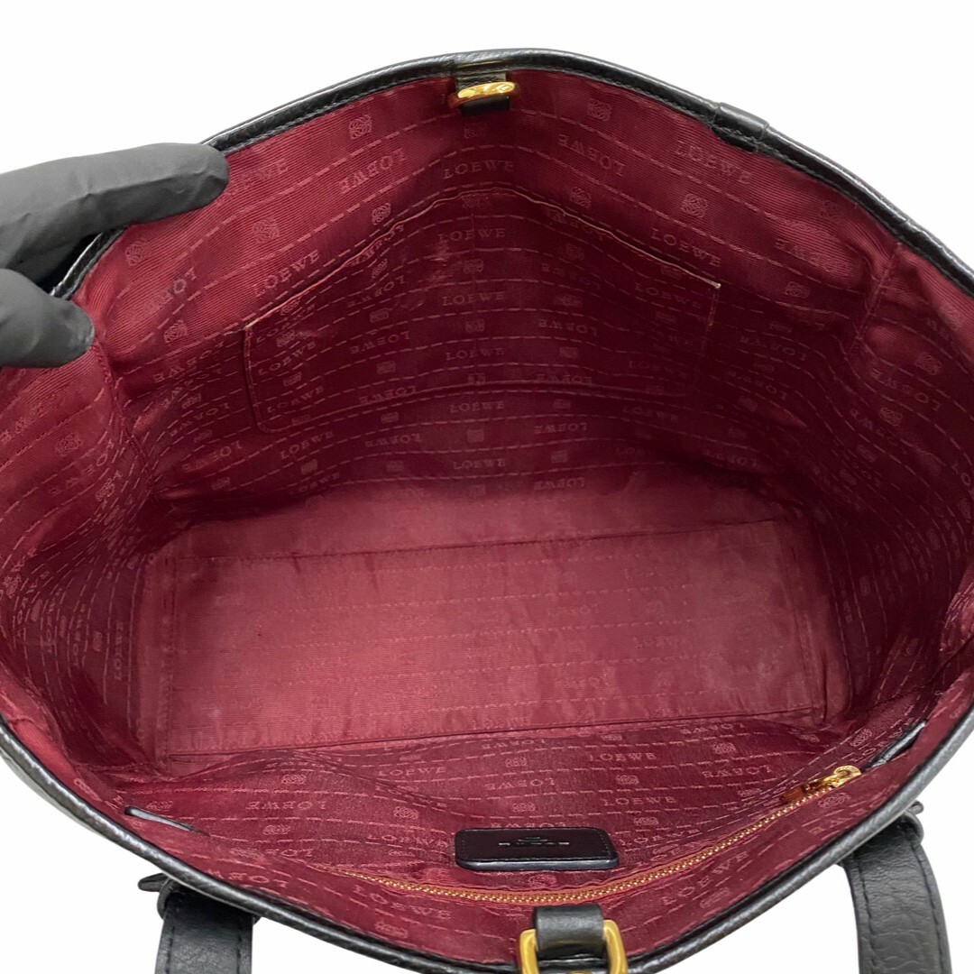 極 美品 希少品 LOEWE ロエベ ロゴ 刻印 ヘリテージ レザー 本革