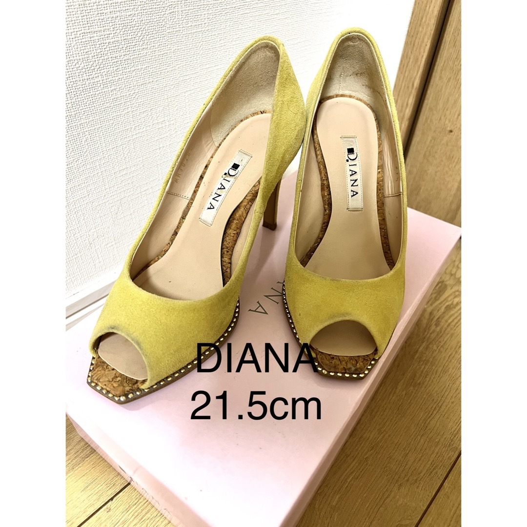 DIANA ダイアナ パンプス イエロー スエード 21.5cm | フリマアプリ ラクマ