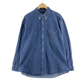 極美品 ラルフローレン デニム シャツ 淡い ブルー ボタンダウン M