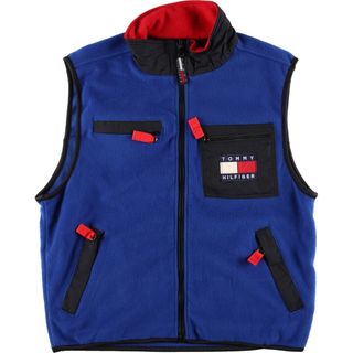 トミーヒルフィガー(TOMMY HILFIGER)の古着 90年代 トミーヒルフィガー TOMMY HILFIGER フリースベスト メンズXL ヴィンテージ /eaa373927(ベスト)