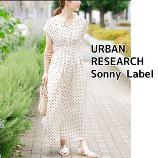 アーバンリサーチサニーレーベル(URBAN RESEARCH SONNY LABEL)のアーバンリサーチ　ロングワンピース  ドット　ブラウス(ロングワンピース/マキシワンピース)