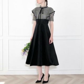 Leja - 新品Leja レジャ リボン付き配色ベロアレース ハイウエスト