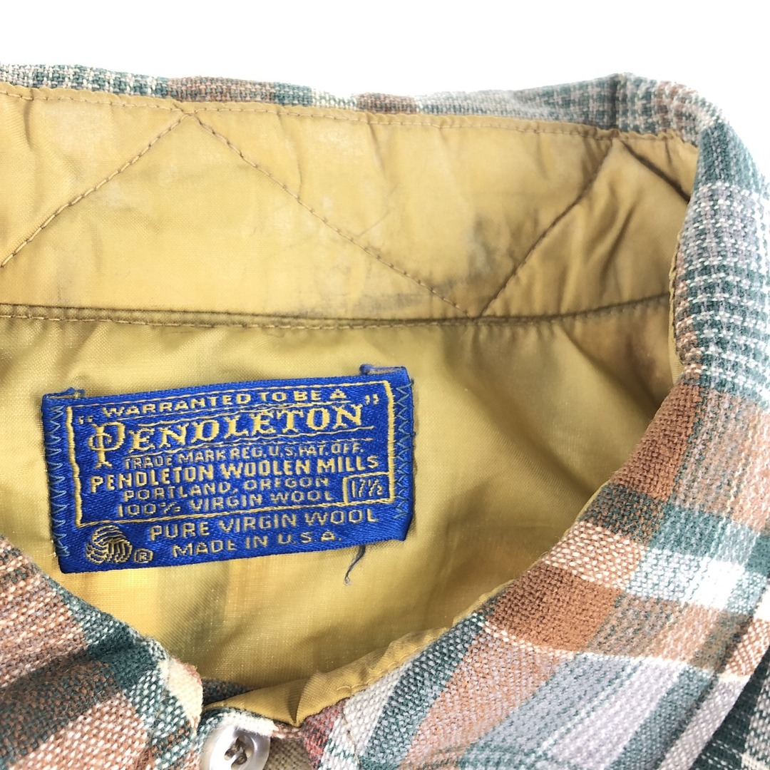 PENDLETON - 古着 70年代 ペンドルトン PENDLETON ウールシャツ USA製