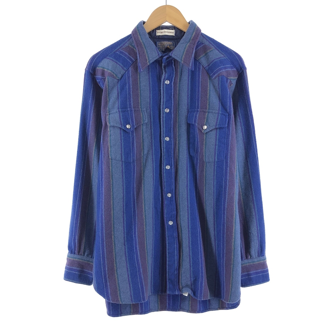 70年代 ペンドルトン PENDLETON ストライプ柄 ウールウエスタンシャツ USA製 メンズM ヴィンテージ /eaa370655765cm身幅