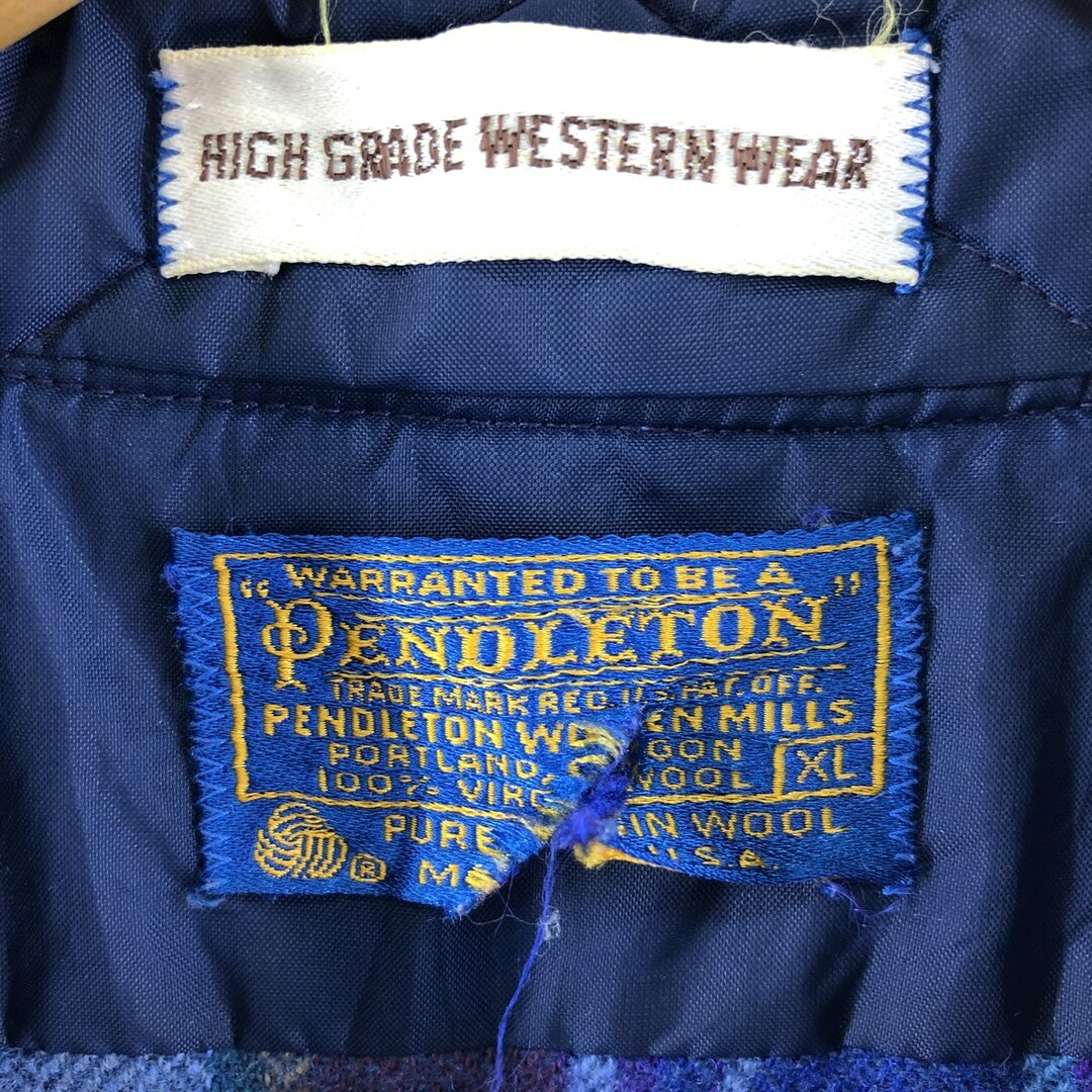 70年代 ペンドルトン PENDLETON ストライプ柄 ウールウエスタンシャツ USA製 メンズM ヴィンテージ /eaa370655