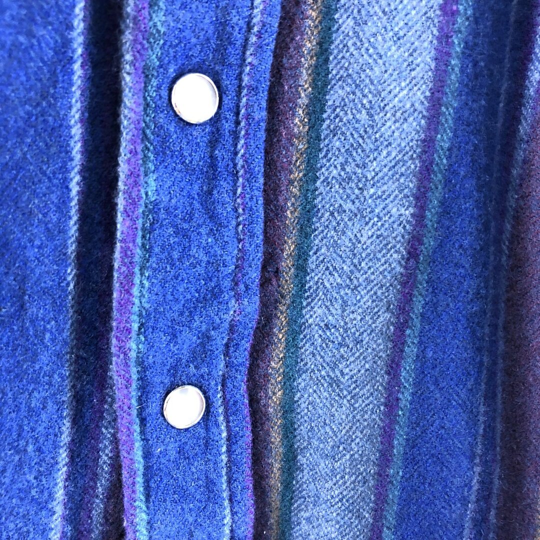 70年代 ペンドルトン PENDLETON ストライプ柄 ウールウエスタンシャツ USA製 メンズM ヴィンテージ /eaa370655