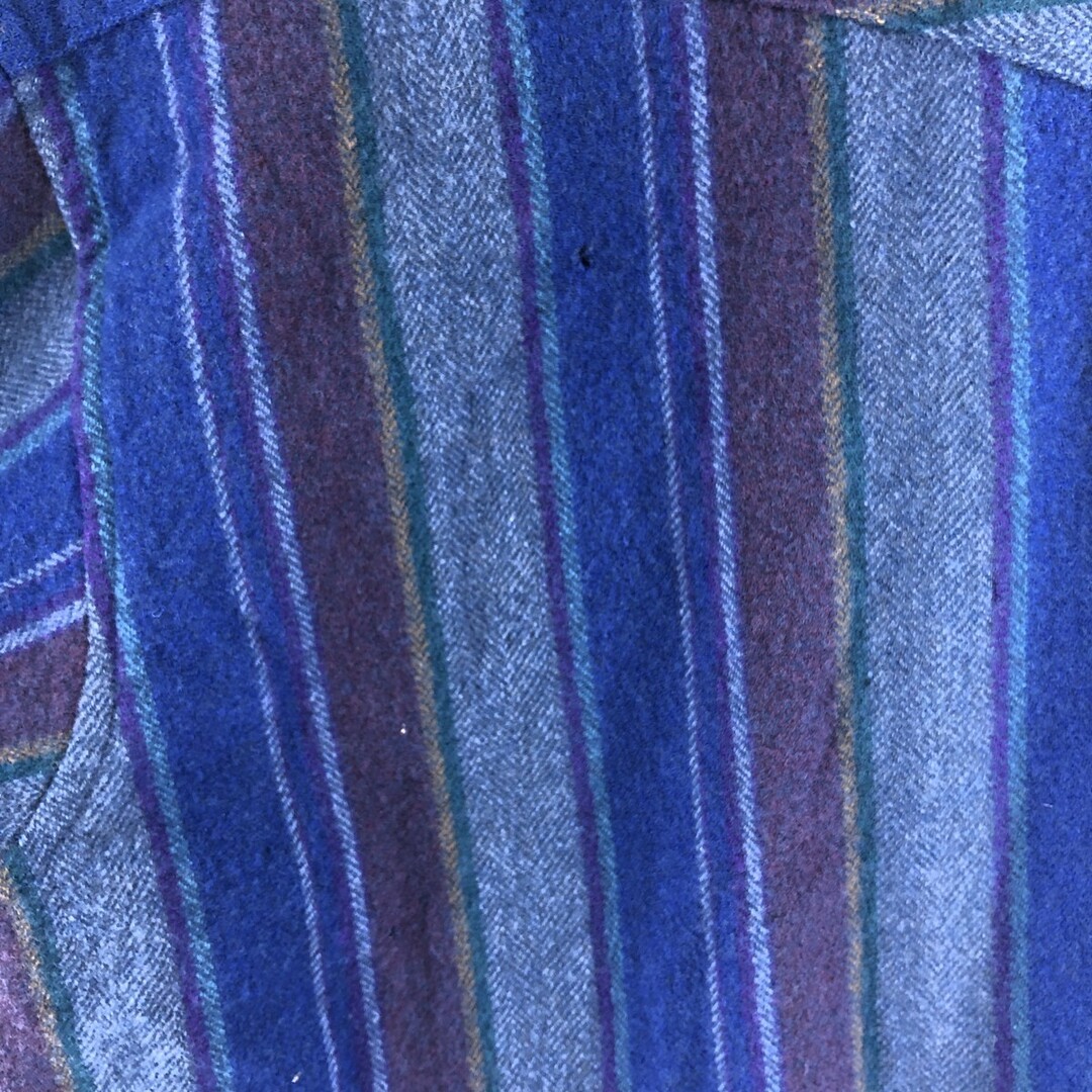 USA製 70s ペンドルトン チェックシャツ オンブレ ベロア 青 白タグ