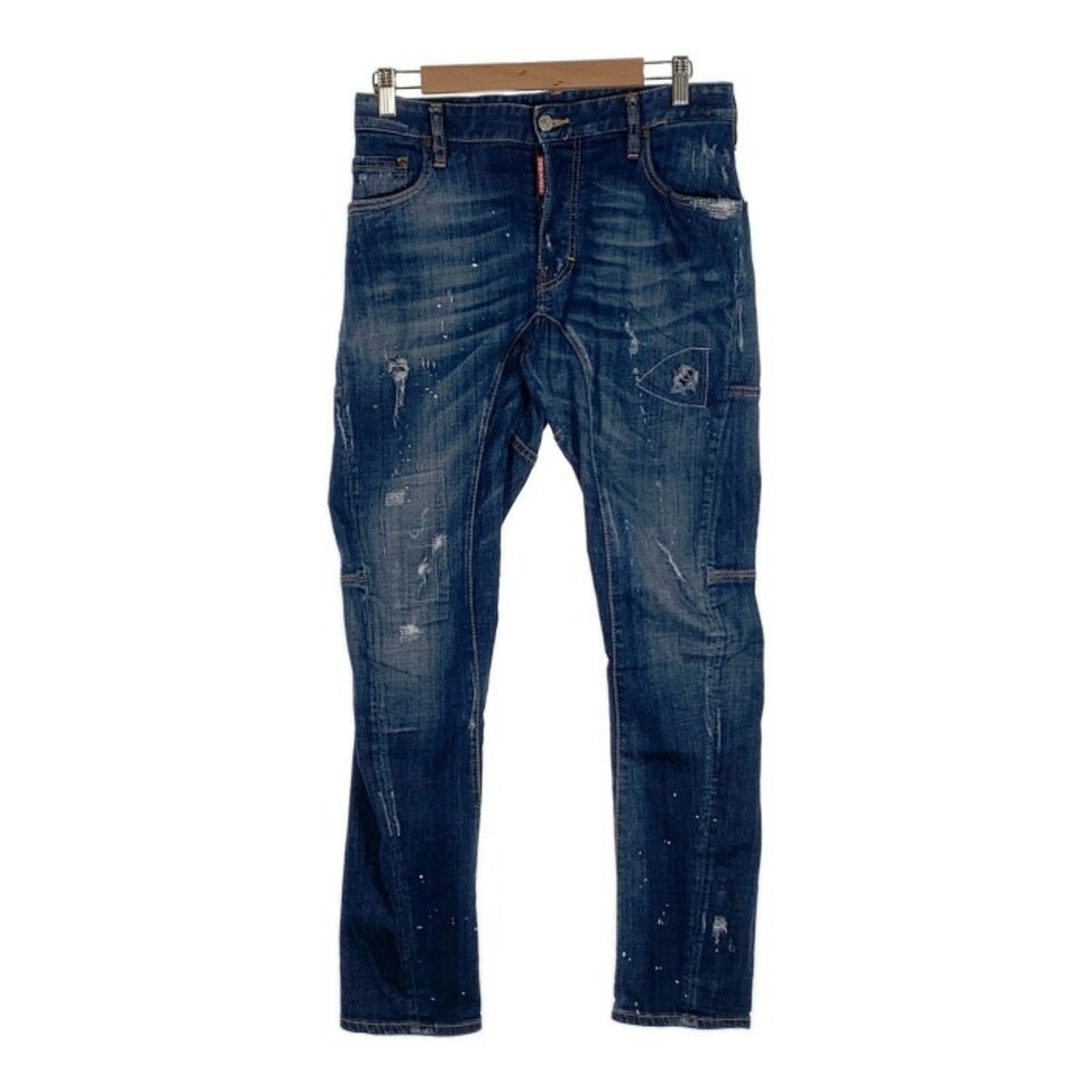 DSQUARED2 ディースクエアード TIDY BIKER JEAN バイカージーンズ デニム ペイント ダメージ加工 Size 48