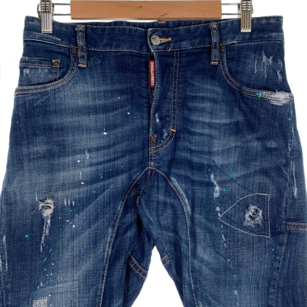 DSQUARED2 ディースクエアード TIDY BIKER JEAN バイカージーンズ デニム ペイント ダメージ加工 Size 48