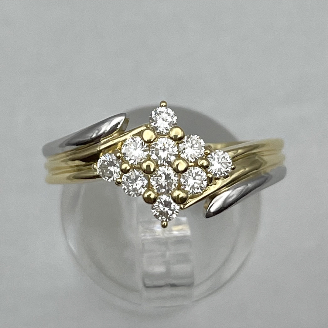 アクセサリーk18 pt900 ダイヤ0.48ct リング