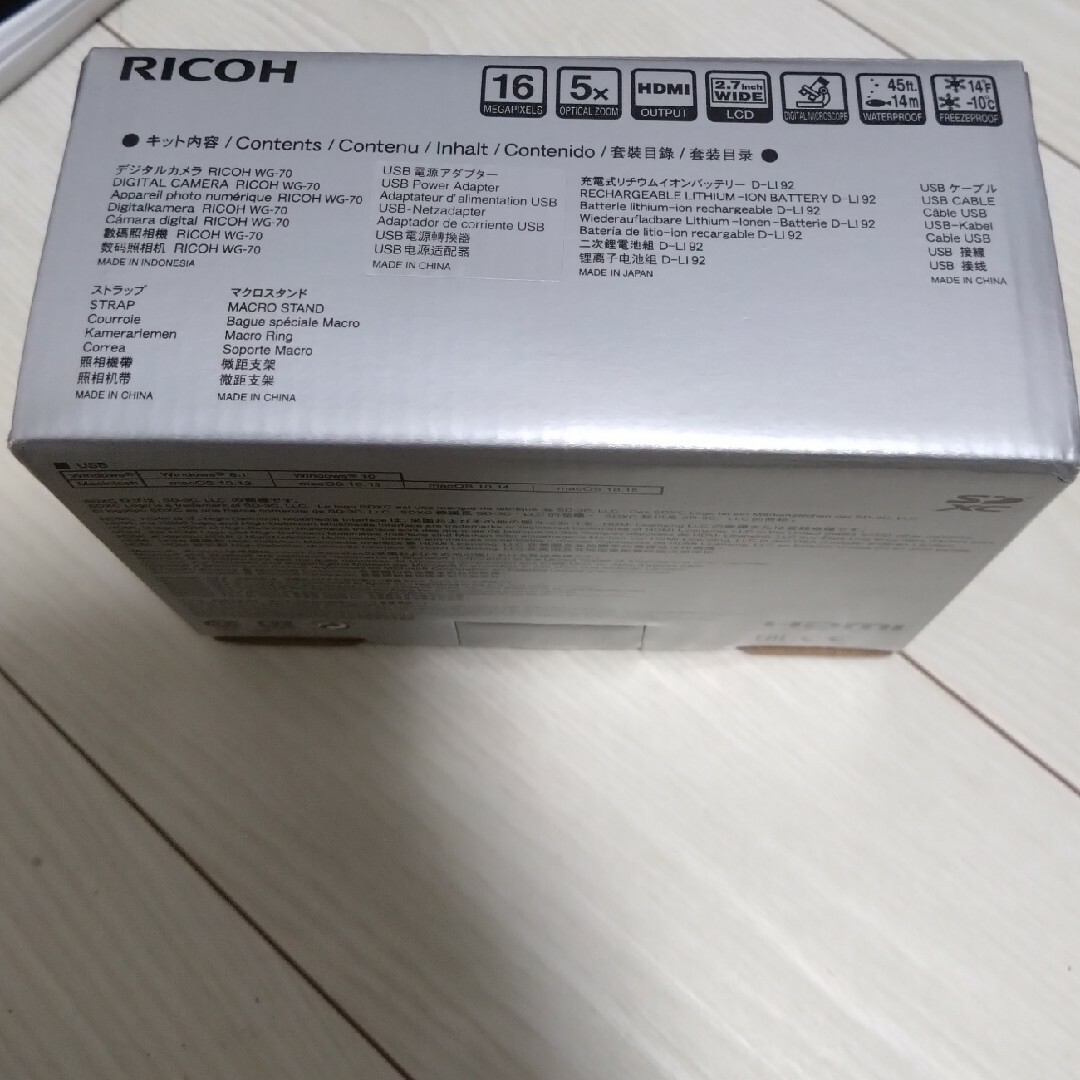 RICOH(リコー)のこよみ様専用【新品】RICOH リコー WG-70 ブラック スマホ/家電/カメラのカメラ(コンパクトデジタルカメラ)の商品写真