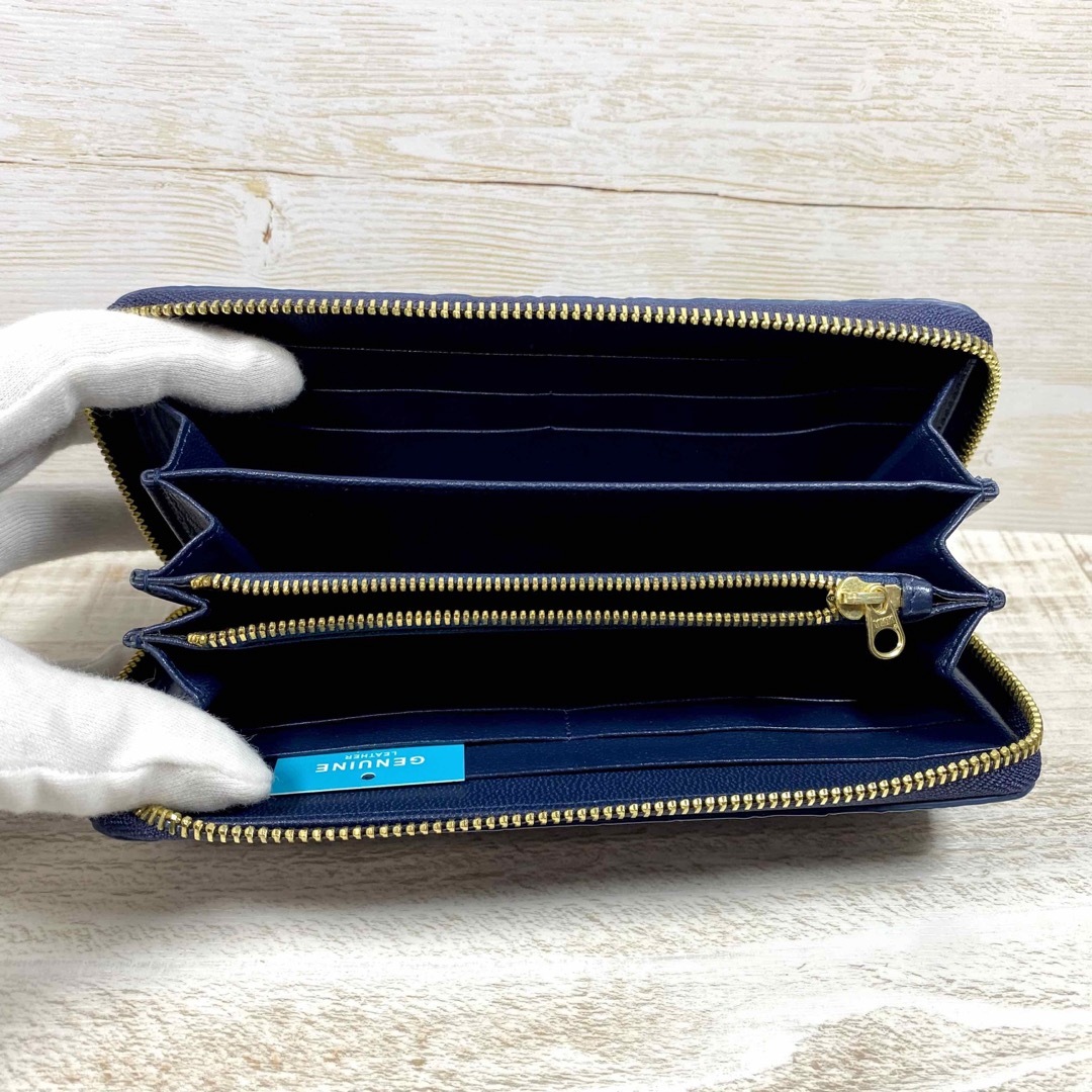 クロコダイル 長財布 ネイビー マット加工 レディース メンズ クロコ