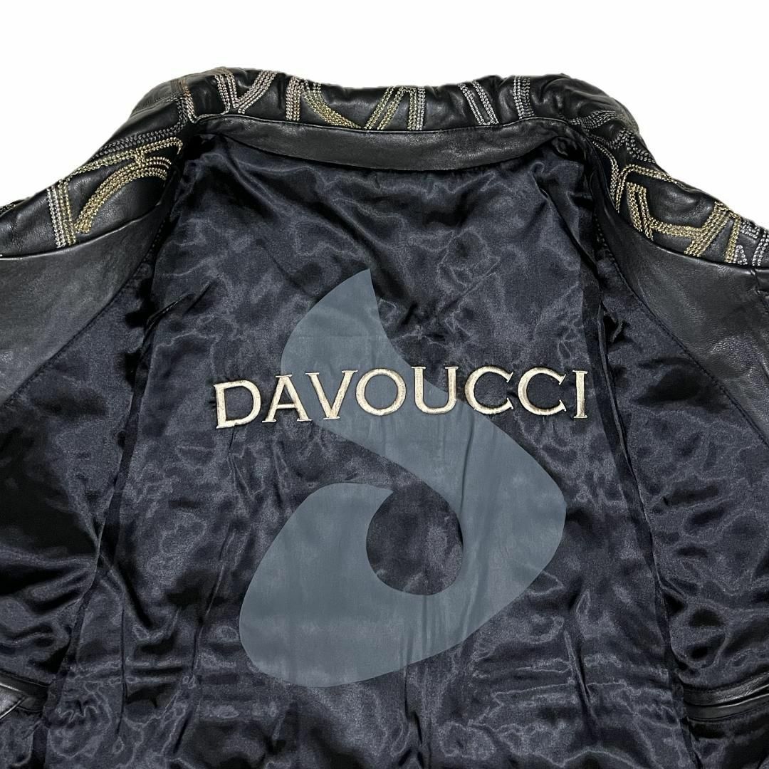 DAVOUCCI(ダヴォッチ)のDavoucci ダボーチ 型押し リアルレザー ジャケット ブラック XXXL メンズのジャケット/アウター(レザージャケット)の商品写真