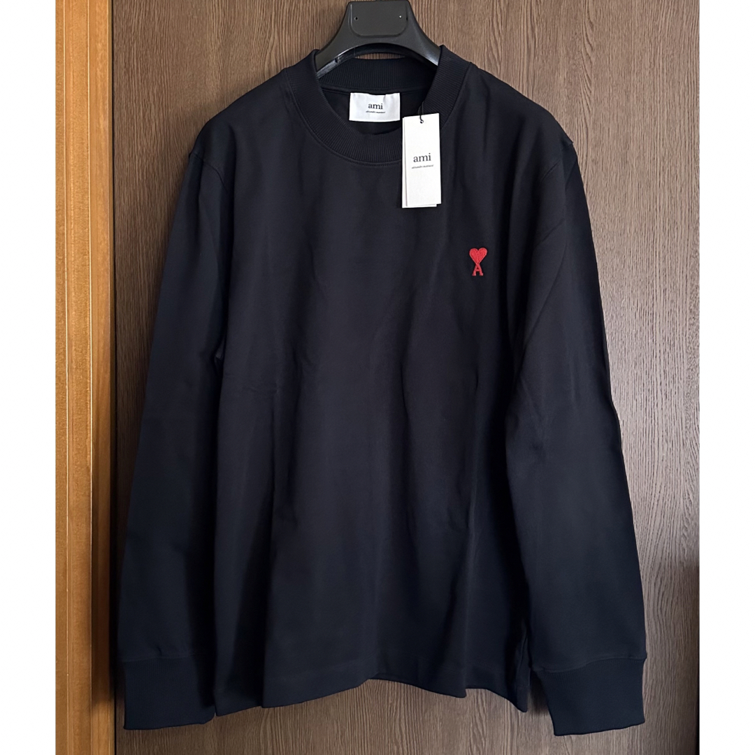 黒XXXL新品 AMI Paris アミ グラフィック ロゴ ロング Tシャツ