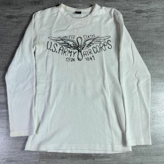 アヴィレックス(AVIREX)のAVIREX アビレックス ワッフル生地 長袖Tシャツ ロンT シルクプリント(Tシャツ/カットソー(七分/長袖))