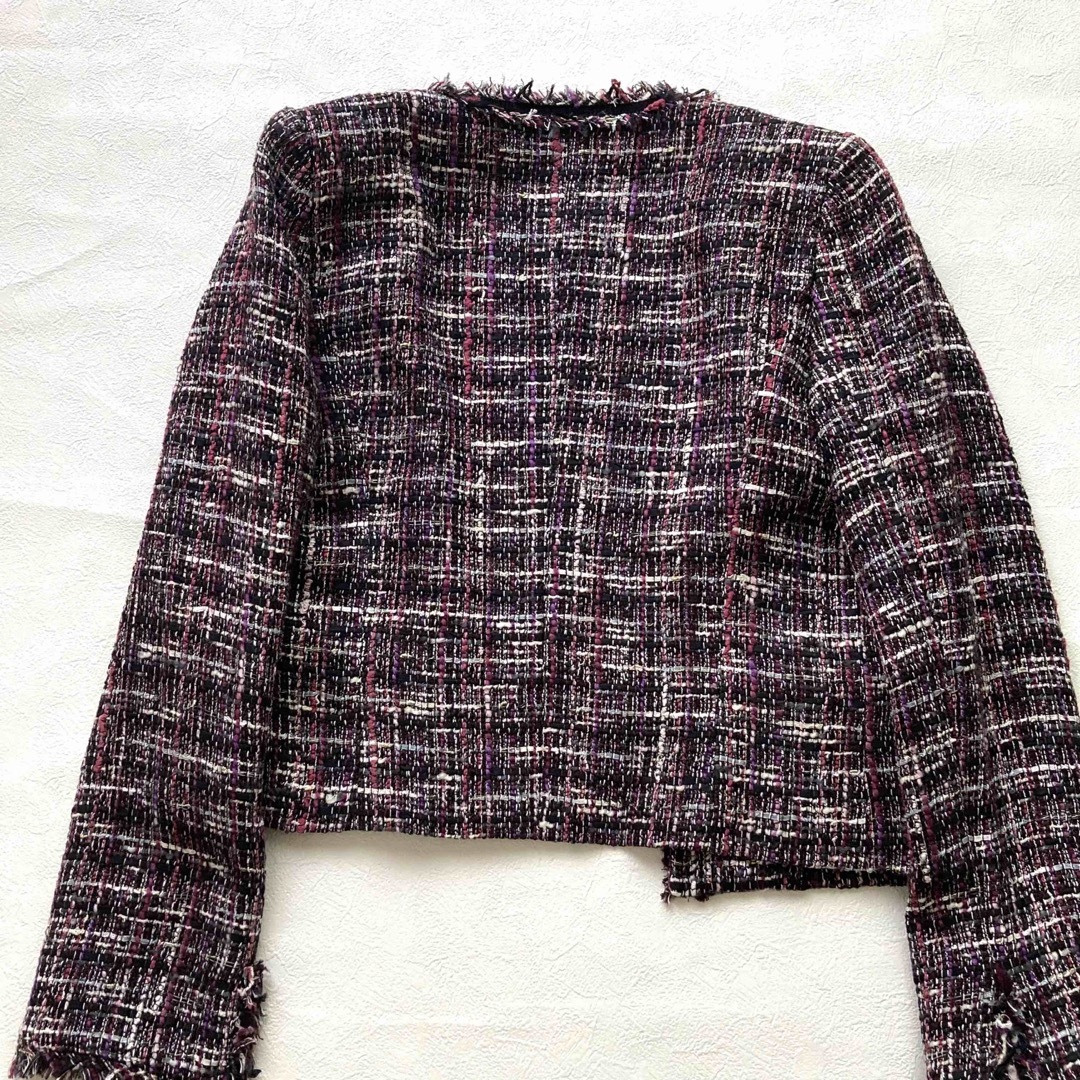 ANAYI - 美品○アナイ○ノーカラーツイードジャケット ミックスカラー