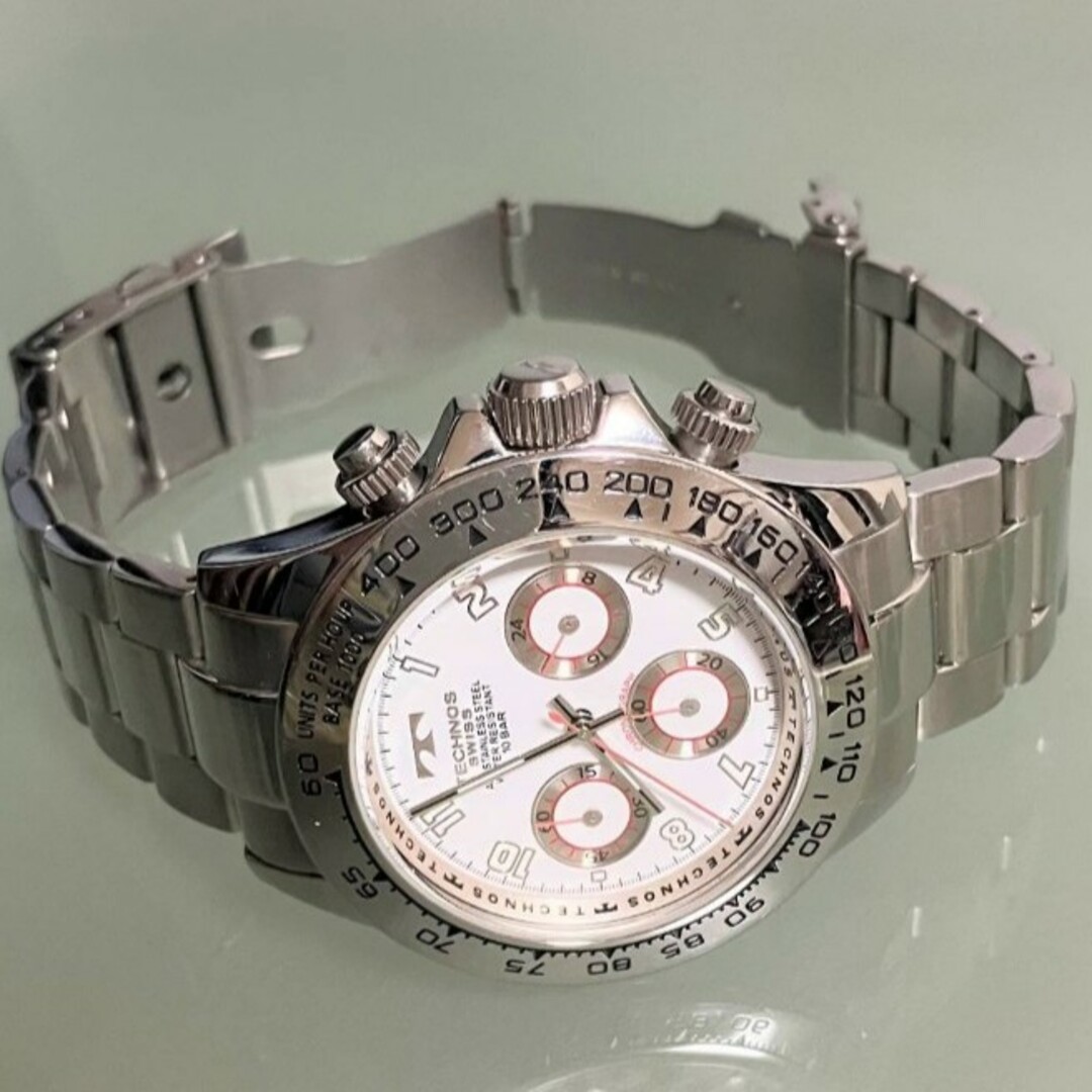 TECHNOS - ☆テクノス☆クォーツ☆クロノグラフ☆TBM634☆ホワイト文字