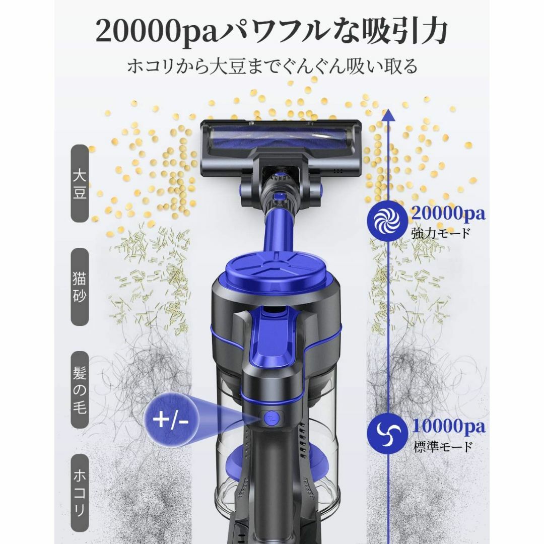 コードレス掃除機 大容量ダストカップ 2つの使い方-