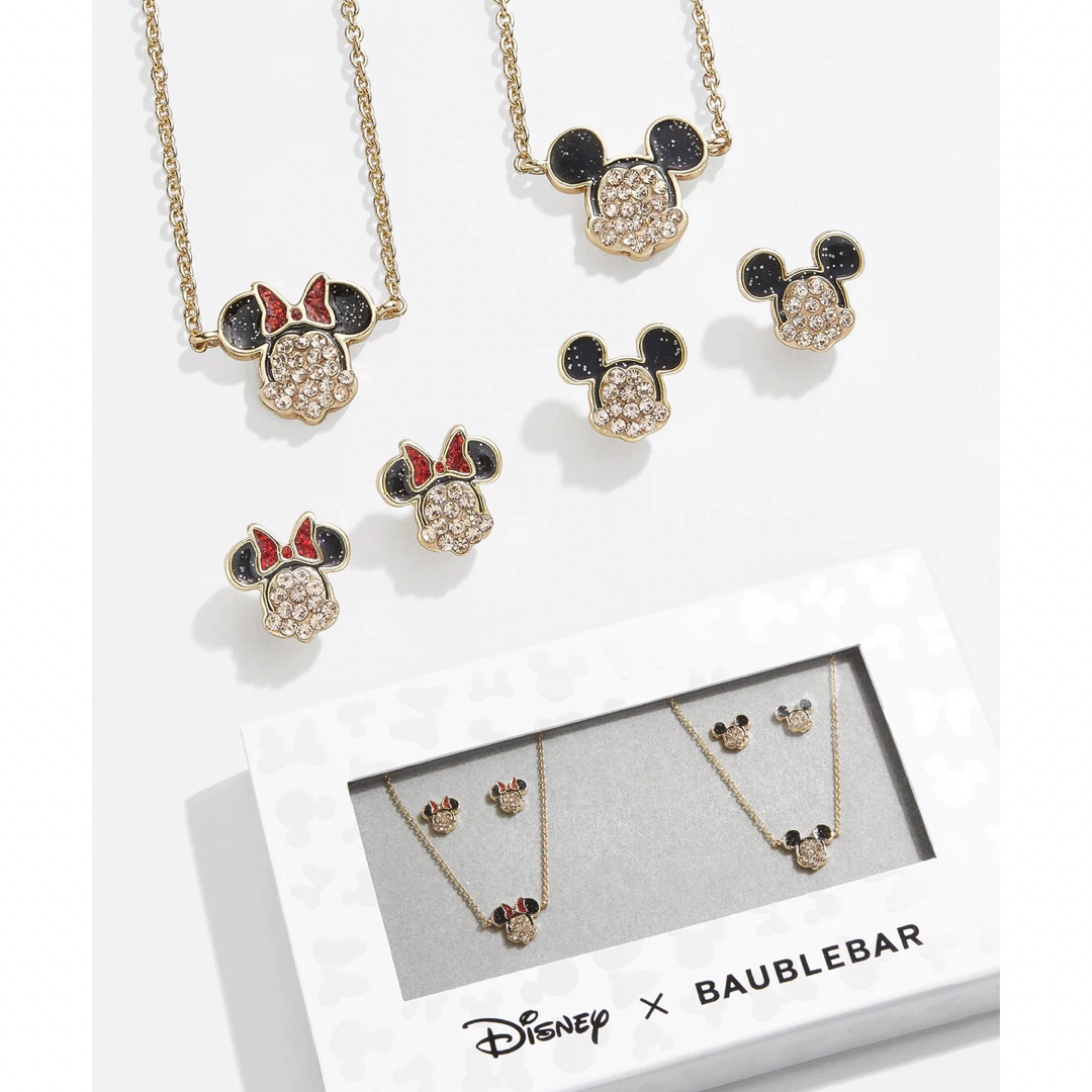 Disney(ディズニー)のDisney × BAUBLEBAR ミッキーミニー　ピアス＆ネックレスのセット メンズのアクセサリー(ピアス(両耳用))の商品写真
