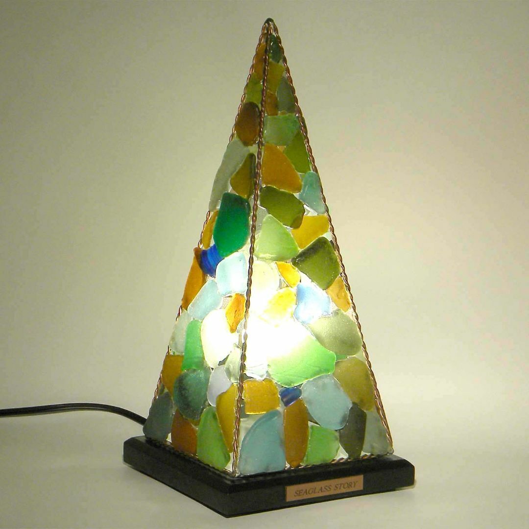 シーグラス ピラミッドランプL シックなモザイクカラーの通販 by 海老フライン shop｜ラクマ