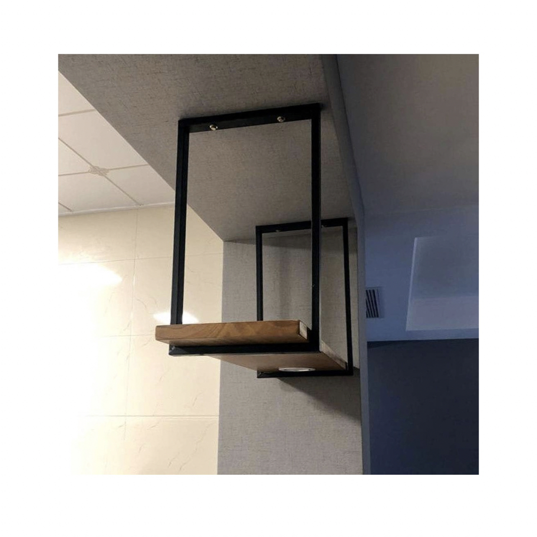 天井吊るし棚　アイアン　ラック　サイズ80㎝ インテリア/住まい/日用品の収納家具(キッチン収納)の商品写真