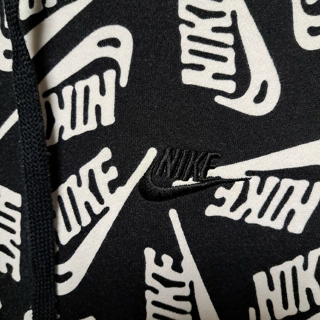 NIKE - 廃盤!ナイキ スウォッシュロゴ総柄 パーカー 裏起毛の通販 by