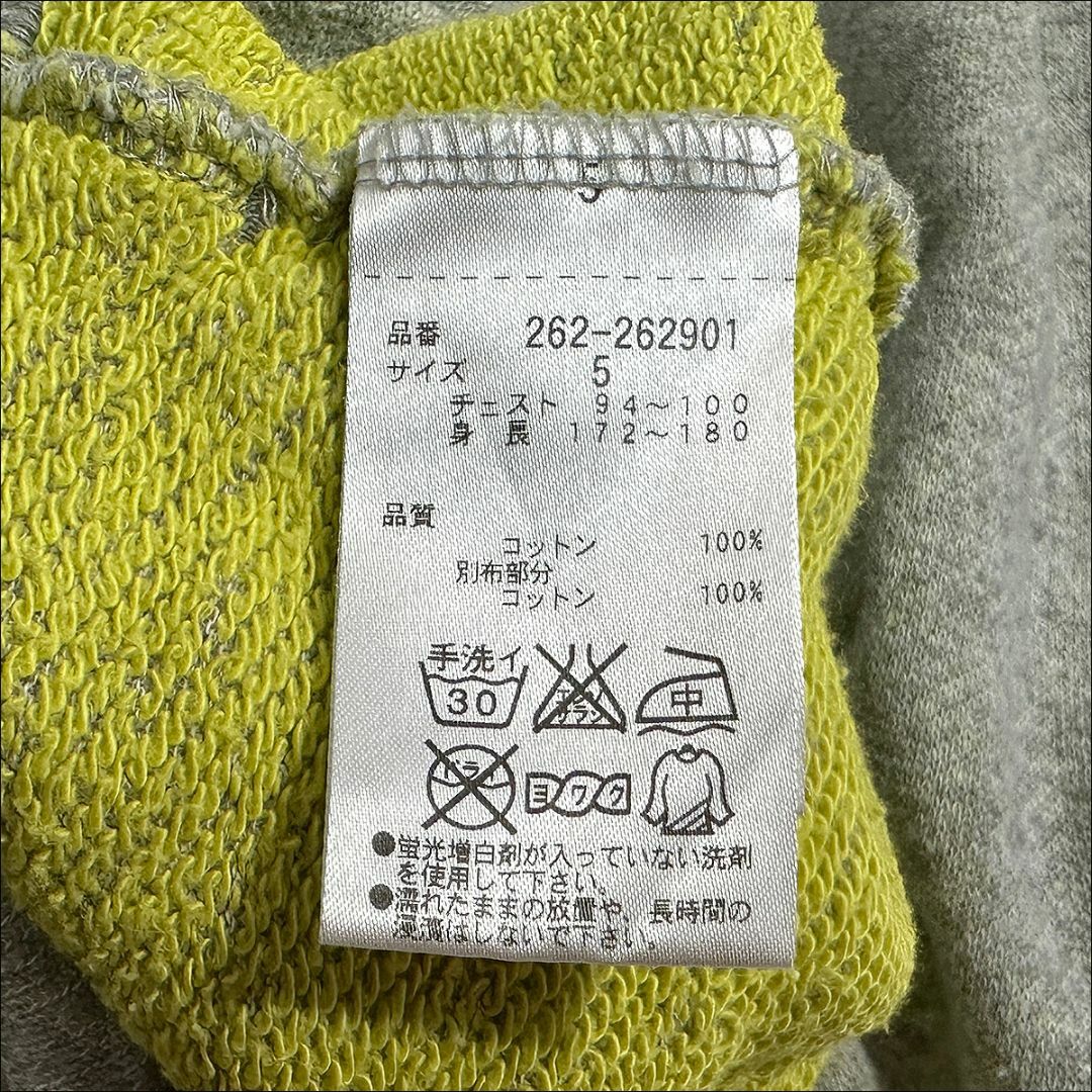 J3010 美品 パーリーゲイツ プルオーバーパーカー グレー×イエロー 5