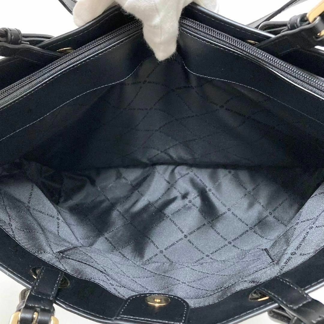 Michael Kors(マイケルコース)のマイケルコース トートバッグ ビジネスバッグ ブラック ゴールド レザー A4 レディースのバッグ(トートバッグ)の商品写真