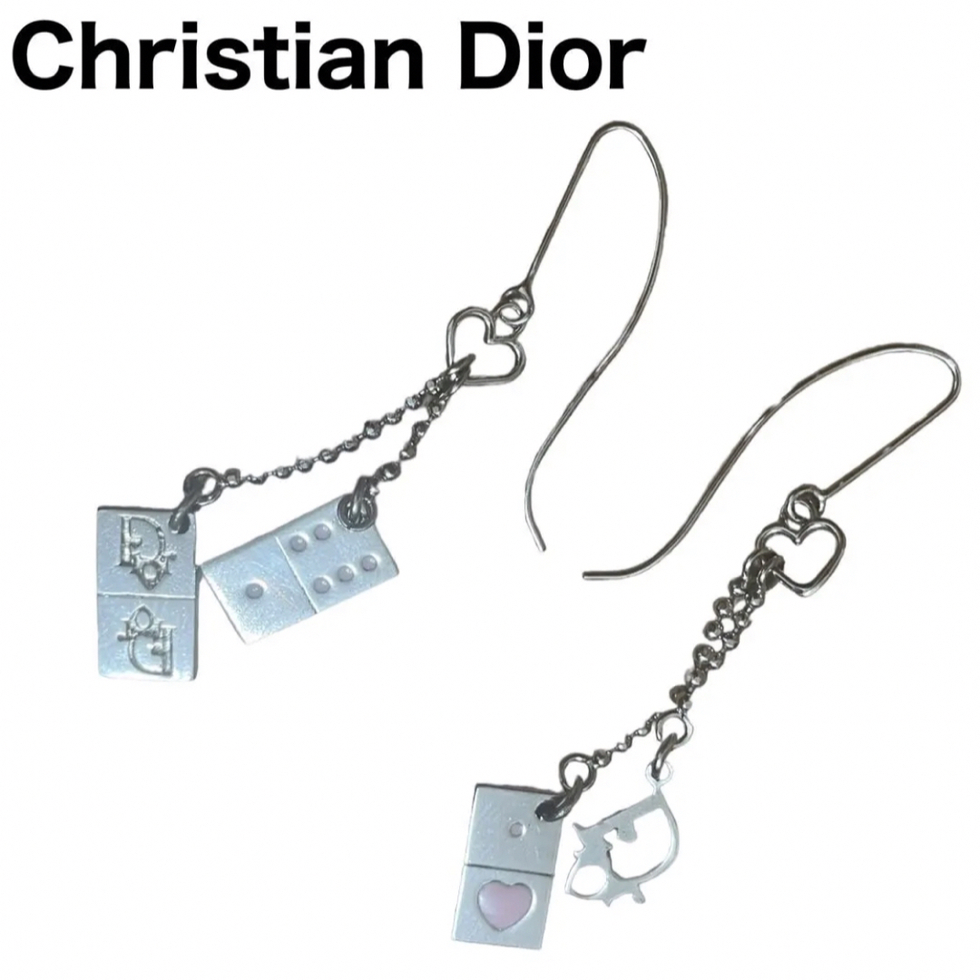 Christian Dior ピアス　両耳用　ハート　サイコロ　プレート　ロゴ   フリマアプリ ラクマ