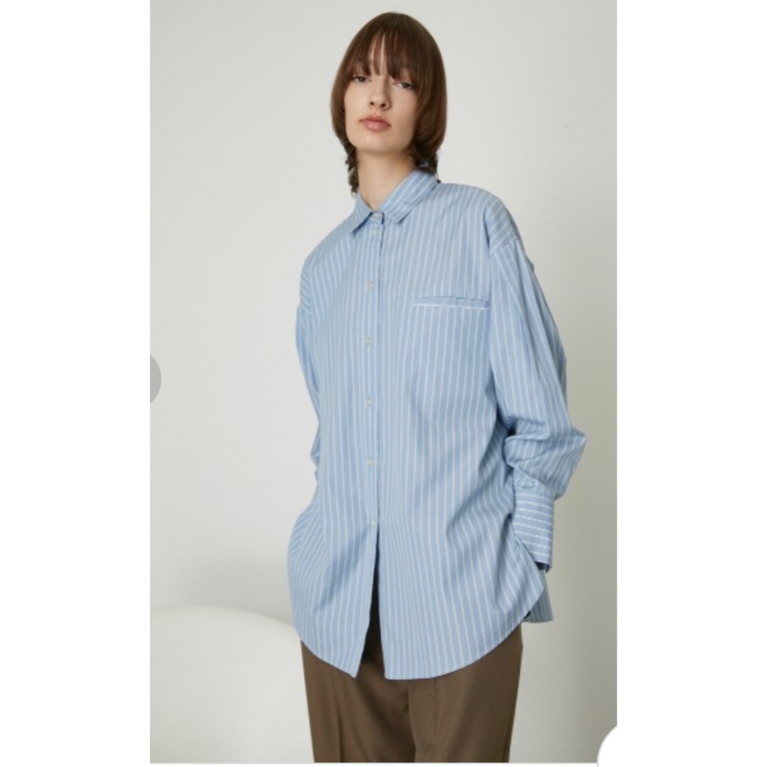 RIM.ARK 2tuck sleeve wide stripe シャツシャツ/ブラウス(長袖/七分)