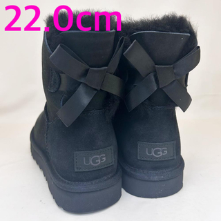 アグ(UGG)の新品 UGG ブーツ MINI BAILEY BOW Ⅱ ブラック 22.0cm(ブーツ)