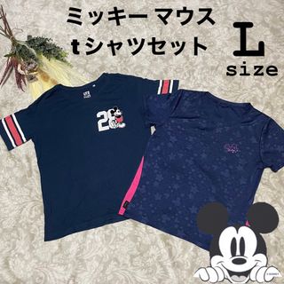 ミッキーマウス(ミッキーマウス)のユニクロ　ミッキー マウス　Tシャツ　半袖　セット　Ｍ　L スポーツ　(Tシャツ(半袖/袖なし))