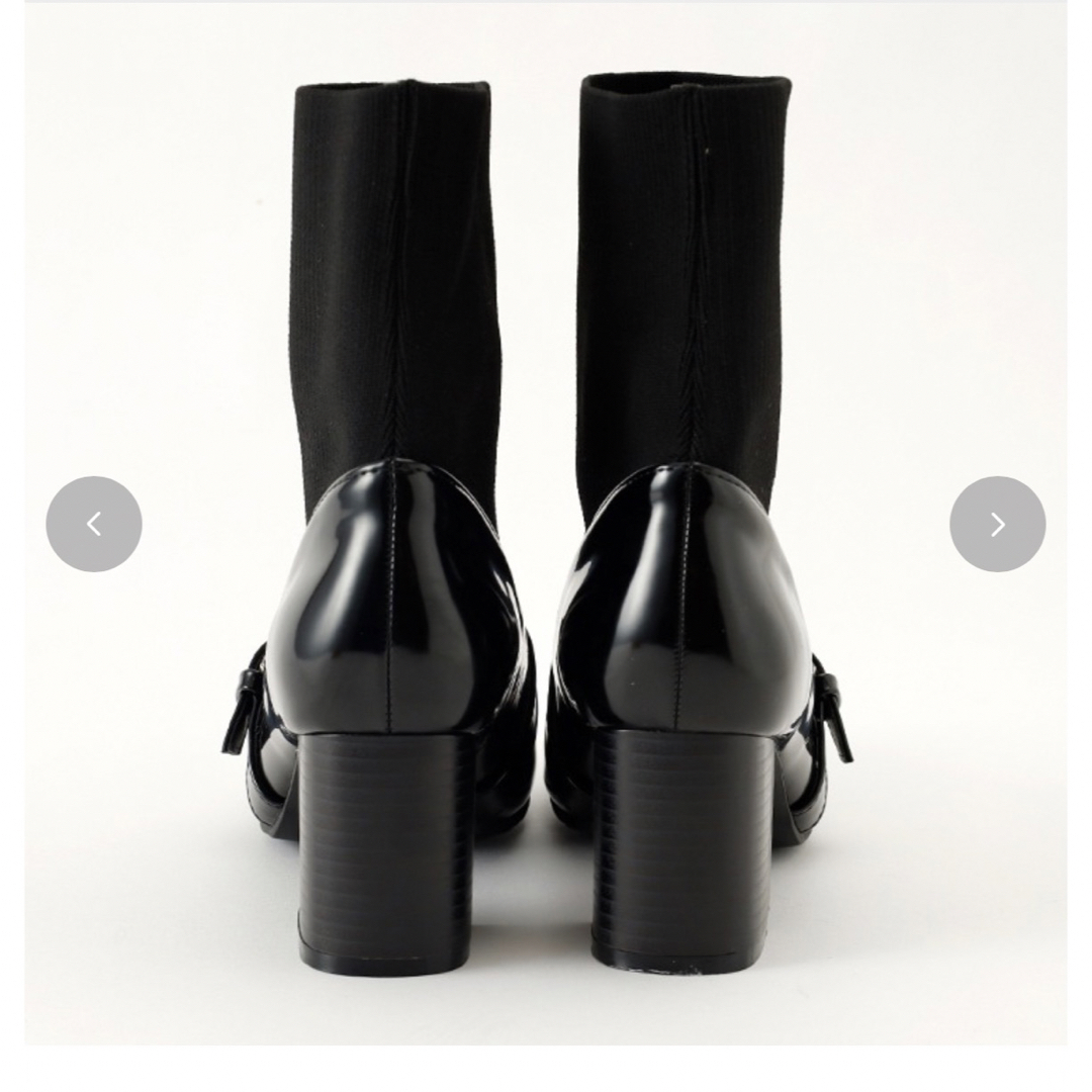 しまむら(シマムラ)のMUMU ローファー　ソックス　ビジュー　ブラック レディースの靴/シューズ(ローファー/革靴)の商品写真