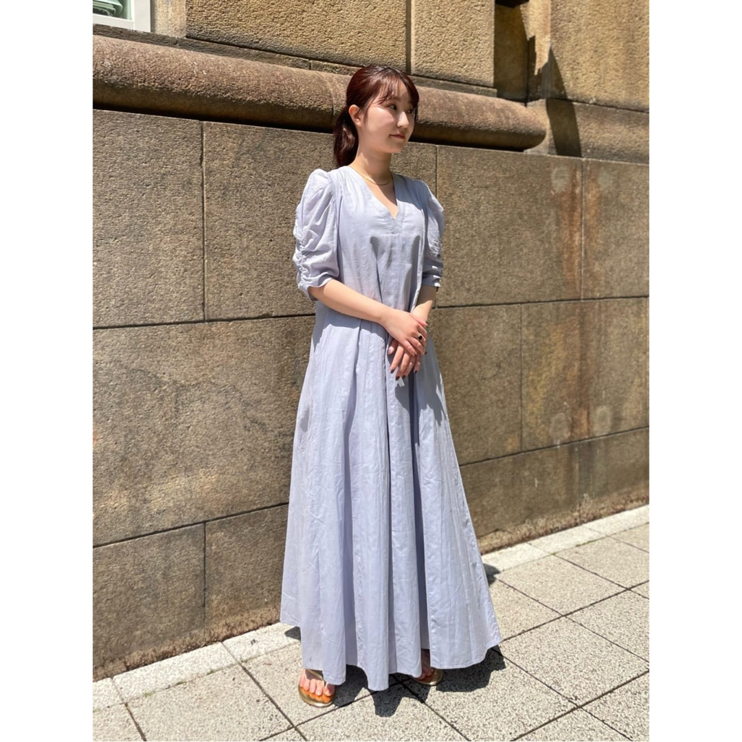 【美品】ヌキテパ　Dobby Stripe Panel Dress