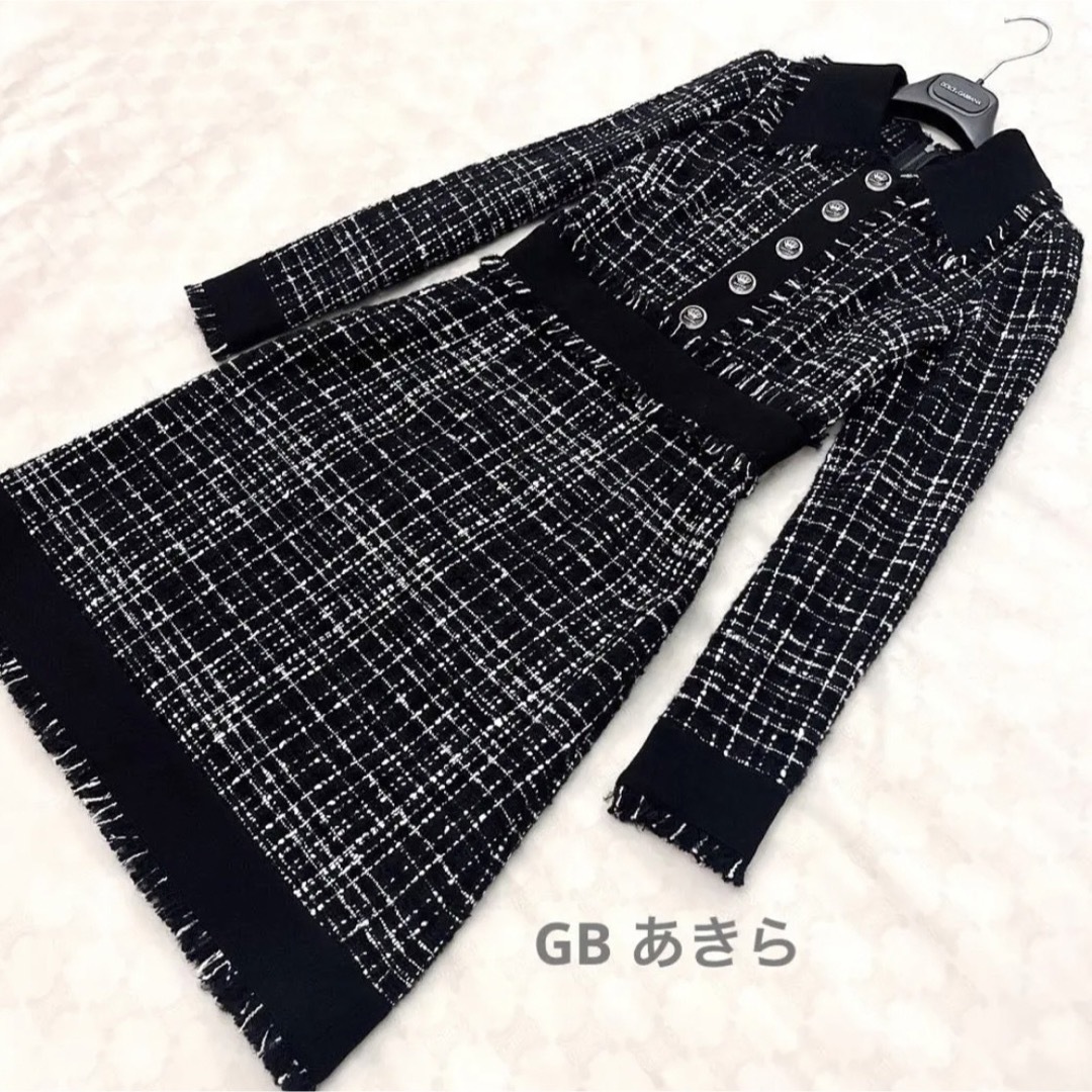 【新品タグ付き】定価28.9万円DOLCE&GABBANAツイードワンピース40