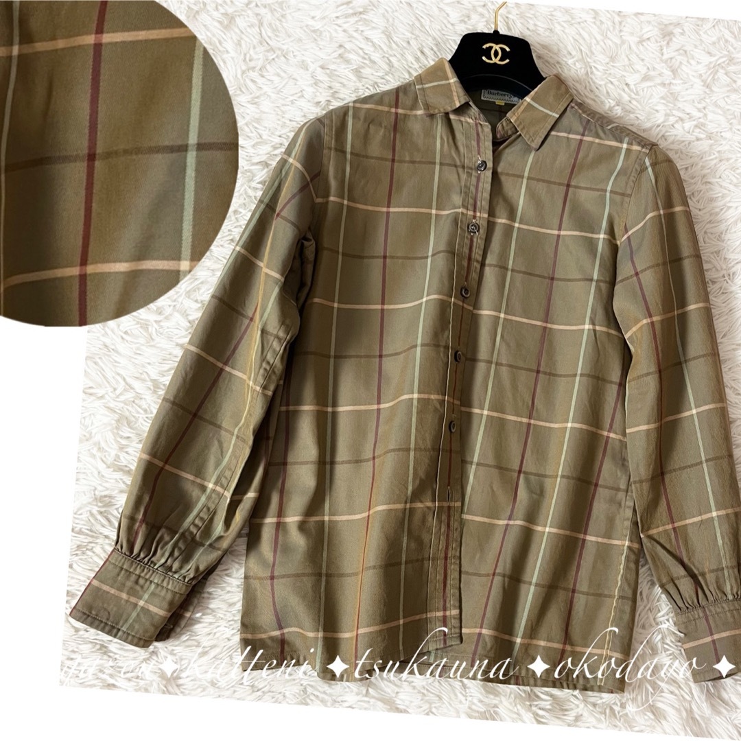 BURBERRY(バーバリー)のバーバリー ノバチェック ギガチェック シャツ ブラウス 玉虫色 レディースのトップス(シャツ/ブラウス(長袖/七分))の商品写真