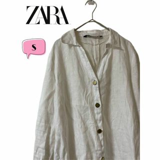 Zara ザラ リネン シャツ ブラウスカジュアル  レディース トップス