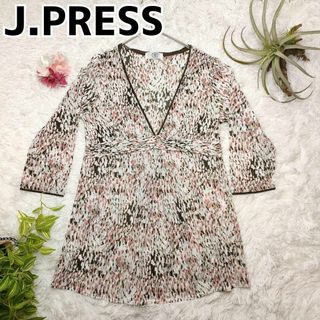 ジェイプレス(J.PRESS)のジェイプレス チュニック 花柄 ピンク JPRESS 花柄ブラウス 総柄 ミニ丈(その他)