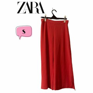 ザラ(ZARA)のZARA BASIC ザラベーシック　裾スリットガウチョパンツ　S(デニム/ジーンズ)