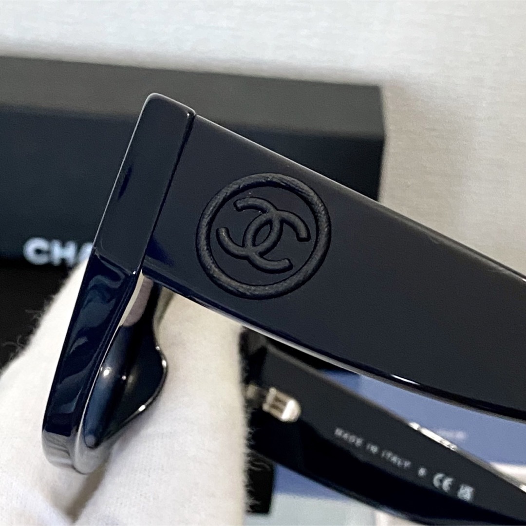 【未使用品】CHANEL スクエア シェイプ アイウェア ブルーレンズ