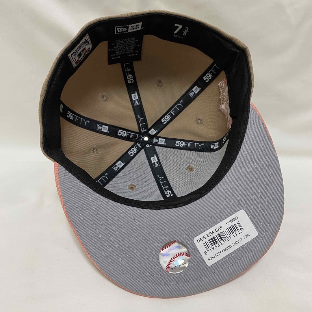 海外限定　NEWERA  ヤンキース  キャップ ベージュ　ピンク　7 3/8Jordan