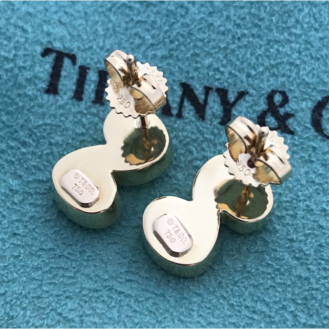 Tiffany  K18YG 渦巻きリボンピアス　美品