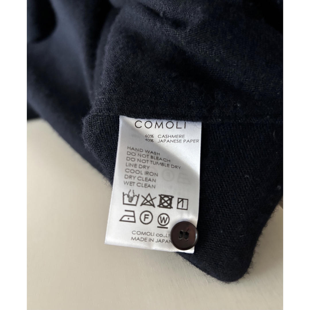 COMOLI 21AW カシミヤ和紙ワークシャツ サイズ3 ネイビー 新品未使用